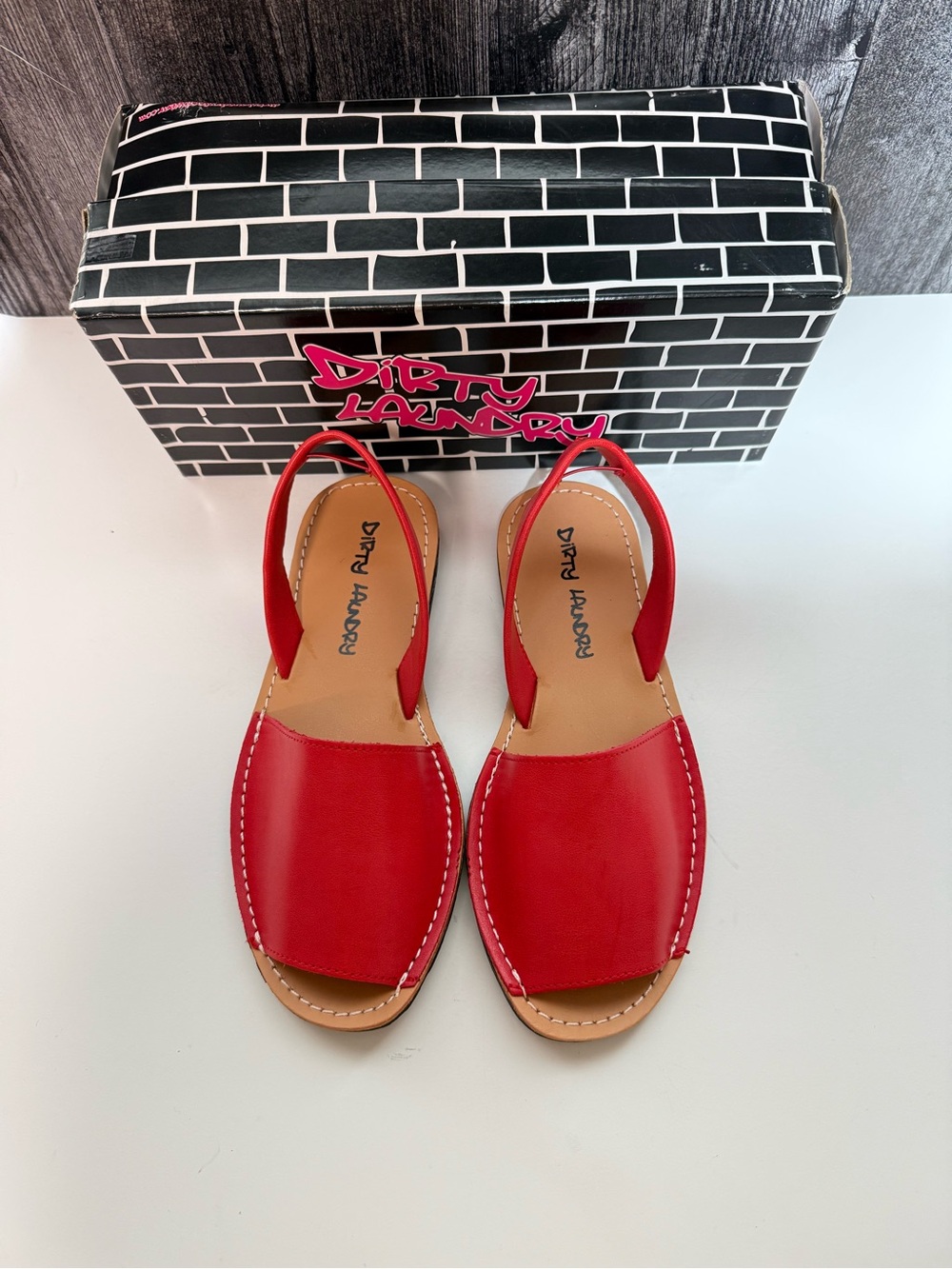 Dirty Laundry Red Open-Toe Slingback Sandals